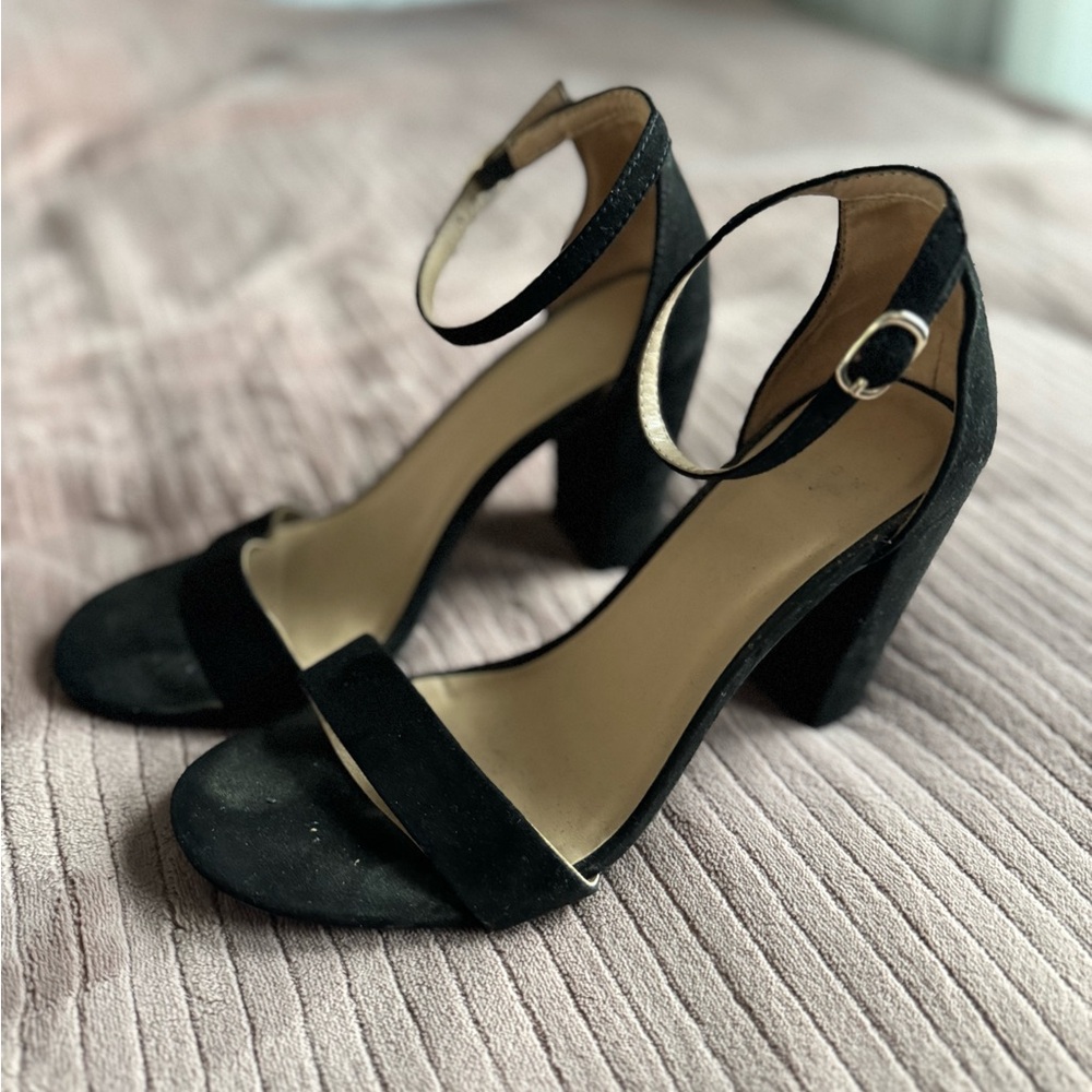 Elegant Black Ankle Strap Heels